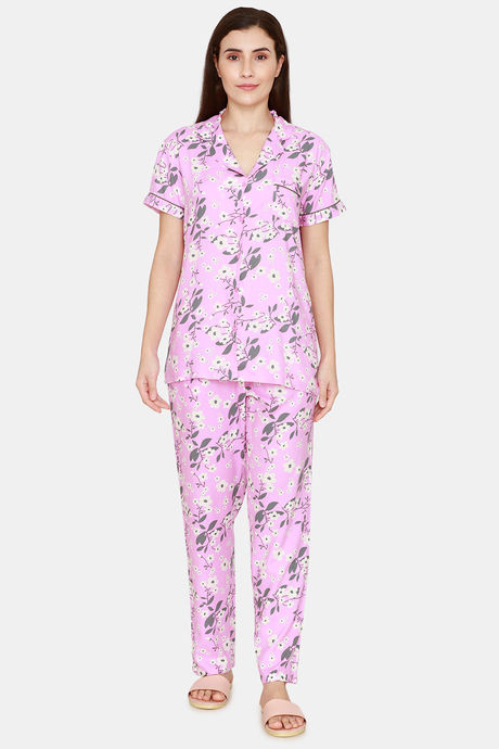 Coucou Woven Printed Pyjama Set - Pink Lady — image 4